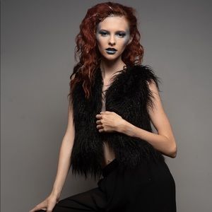 Black Fur Vest